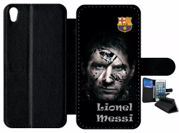 Etui à rabat - FCB LIONEL MESSI TRIBAL - compatible avec Sony Xperia XA - Plastique - bord Noir